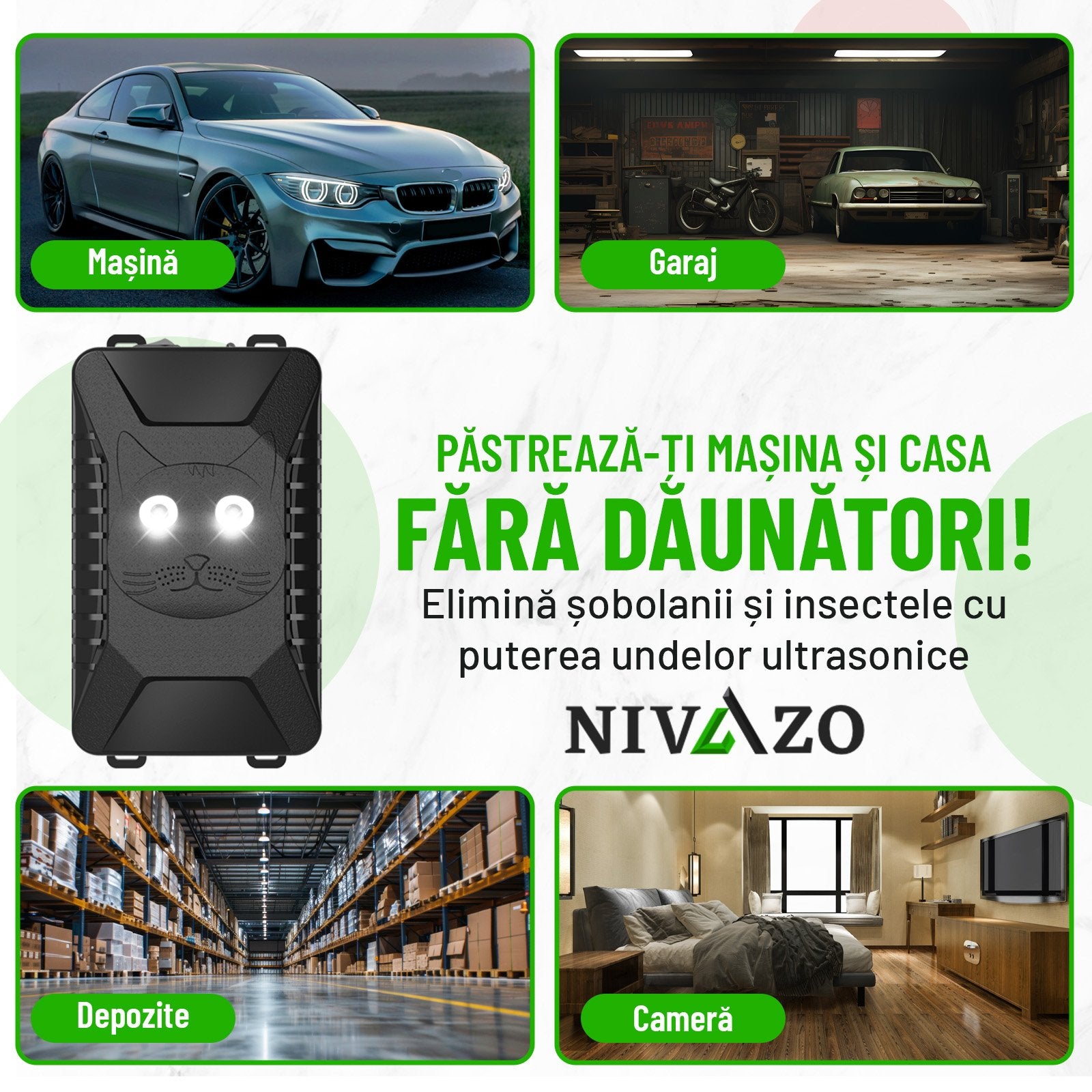 Aparat anti-rozatoare autovehicule, Nivazo® AR28, 3 modalitati alimentare